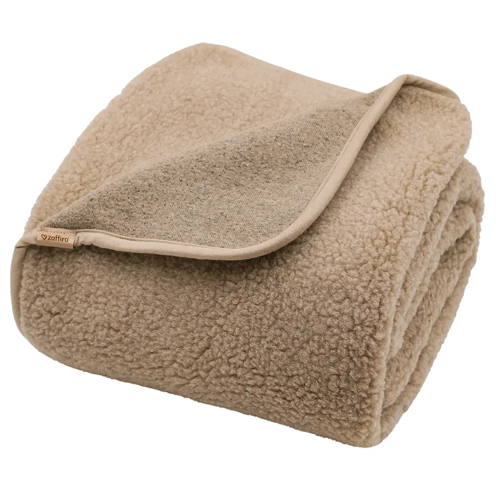 Children's brown wool blanket, NEVADA Zaffiro