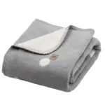 Children's light grey cotton blanket BARI, Zaffiro