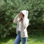 Light lambswool jacket with hood SIERRA, Zaffiro