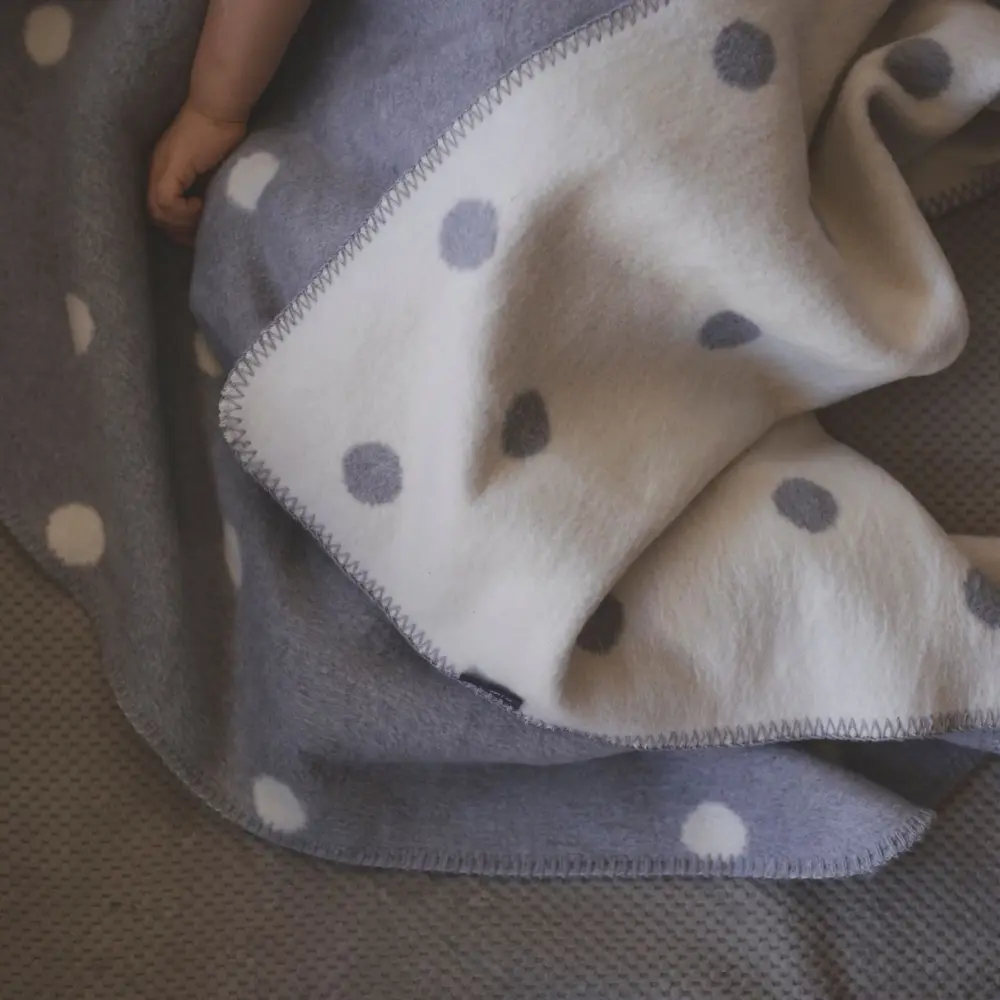 Children's light grey cotton blanket BARI, Zaffiro