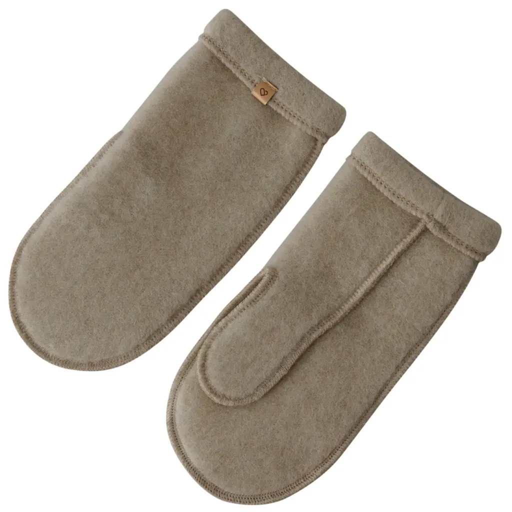 Women’s lambswool brown mittens, Zaffiro