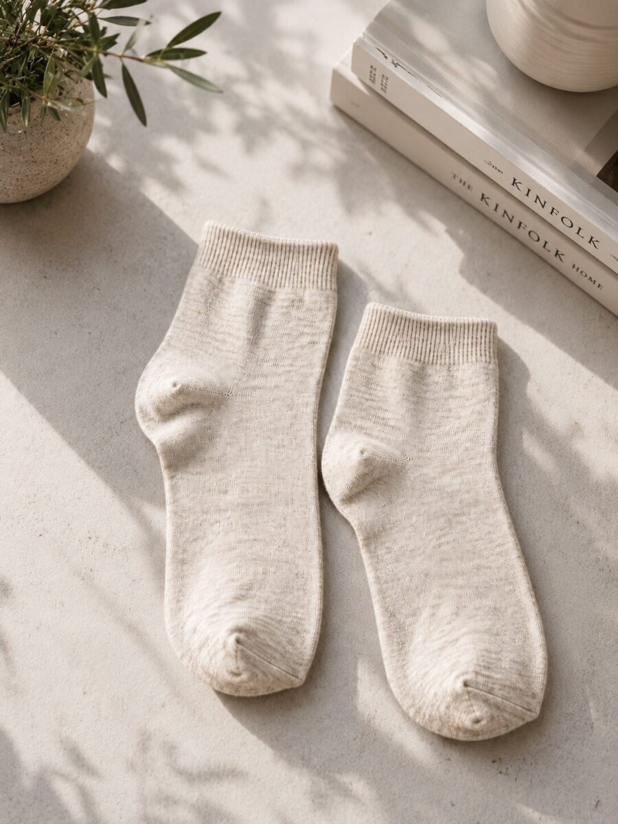 Natural fiber short socks LINAS, WoolLando