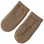 Women’s lambswool brown mittens, Zaffiro