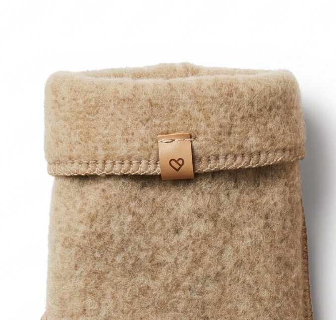 Women’s lambswool brown mittens, Zaffiro