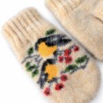 Children’s wool mittens YELLOW SNOWFLAKE, WoolLando