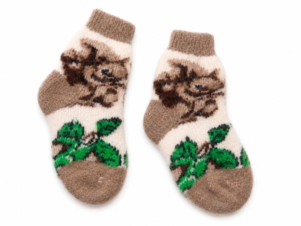Children's merino wool socks SQUIRREL, Woollando