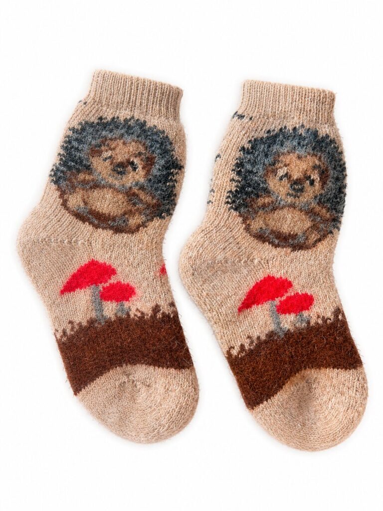 Children's merino wool socks HEDGEHOG, Woollando
