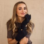 Women’s merino wool gloves BLACK, WoolLando