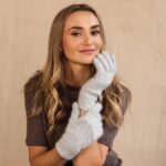Women’s merino wool gloves GREY, WoolLando