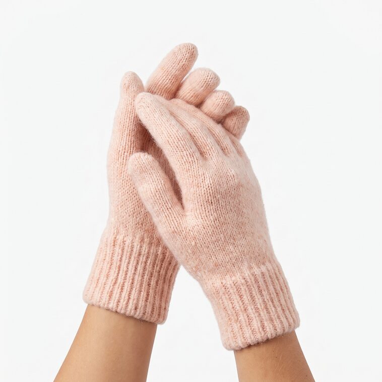 Women’s merino wool gloves LIGHT PINK, WoolLando