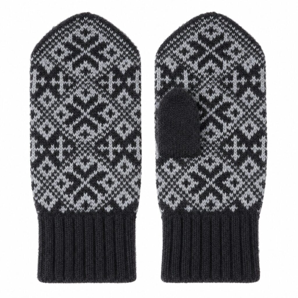 Men’s merino wool mittens DIAMOND, WoolLando