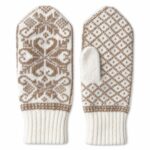 Women’s merino wool mittens WHITE SNOWFLAKE, WoolLando