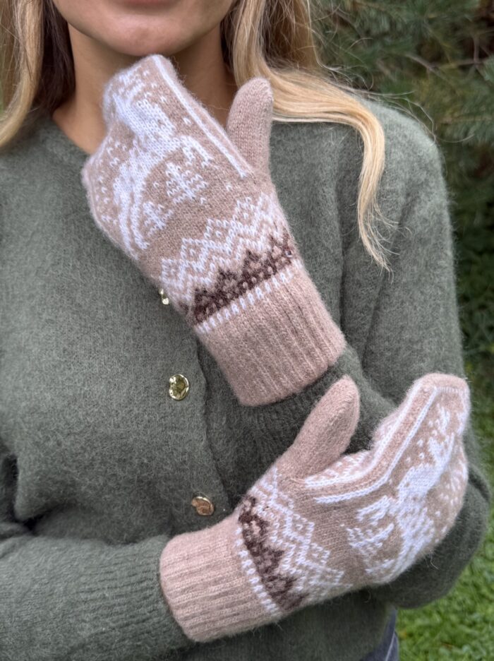 Women’s merino wool mittens LITTLE DEER, WoolLando